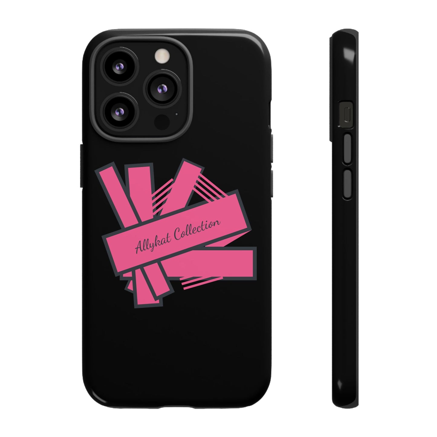 Stylish Tough Phone Case - Allykat Collection - Pink Stripes Design