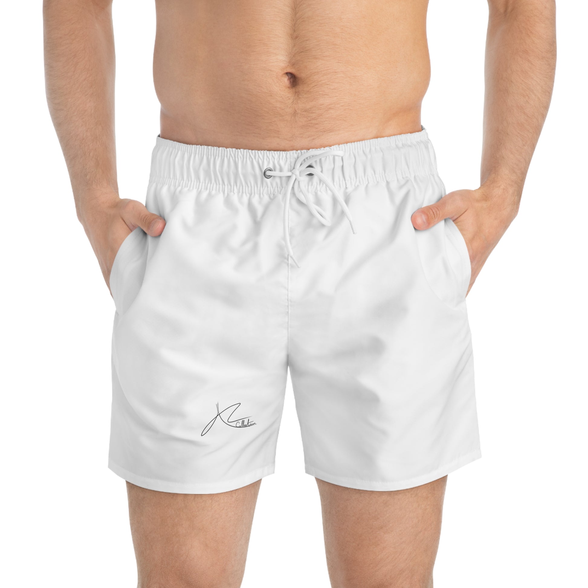 Stylish White Swim Trunks for Beach Days