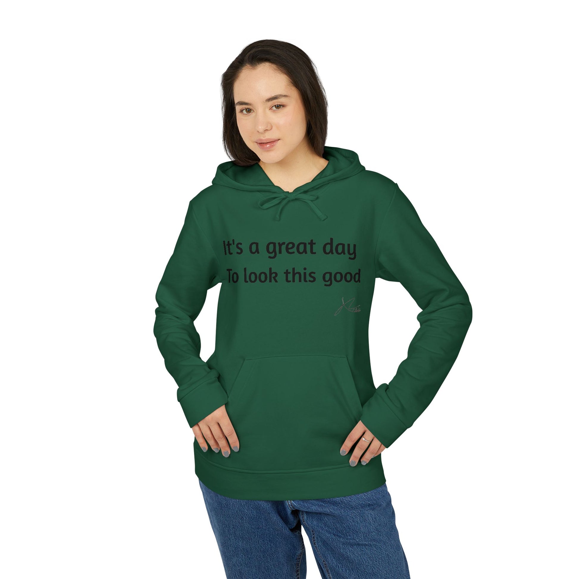 Adidas Unisex Fleece Hoodie - 'It's a Great Day to Look This Good'