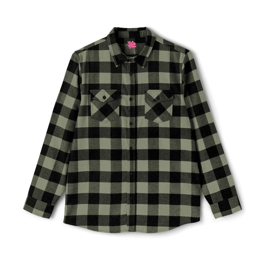 Unisex Flannel Shirt - Cozy Green Checkered Button-Up for Outdoor Adventures