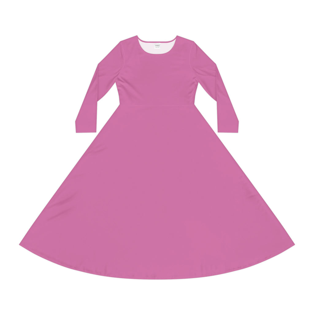 Pink Long Sleeve Dance Dress for Women – Perfect for Performances and Special Occasions