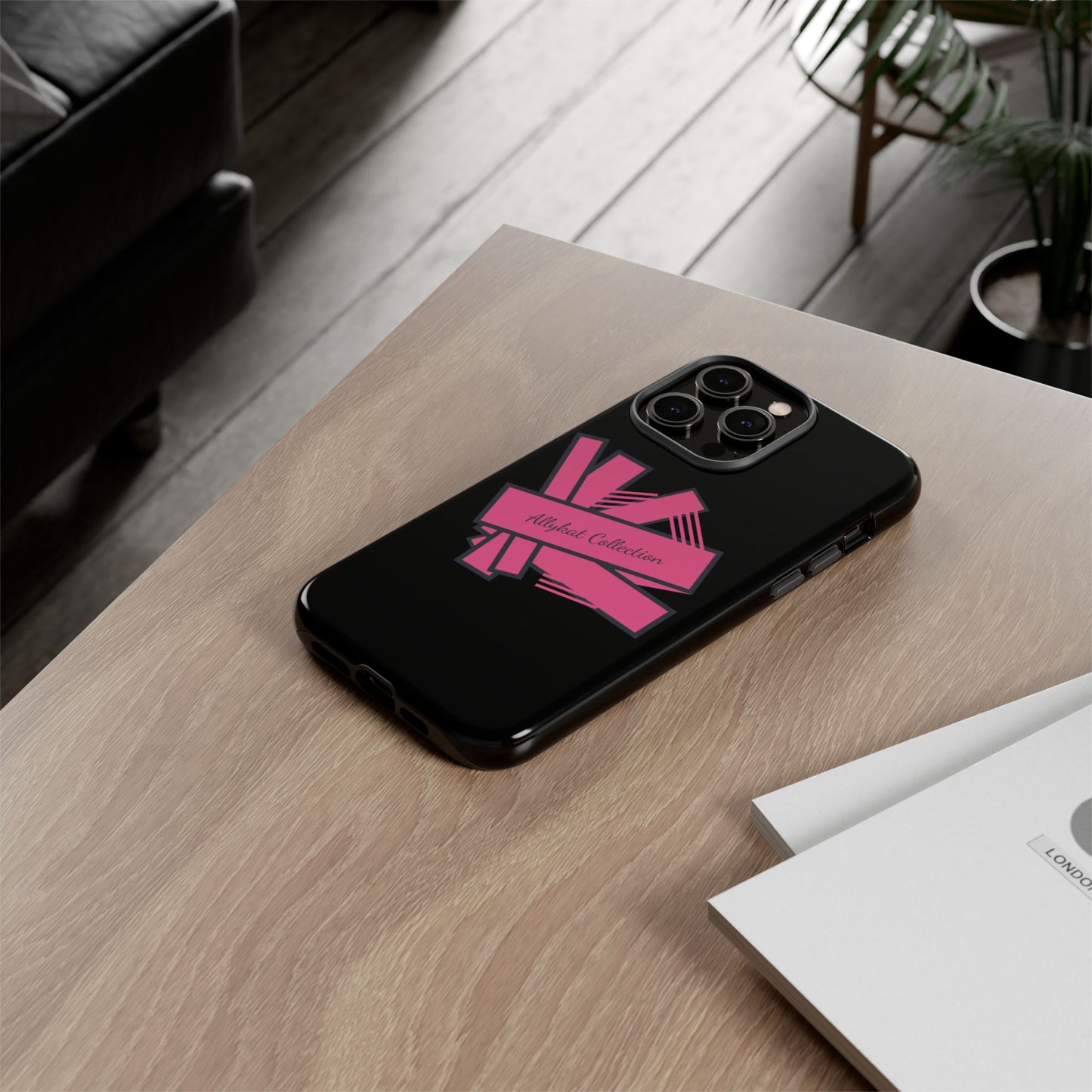 Stylish Tough Phone Case - Allykat Collection - Pink Stripes Design