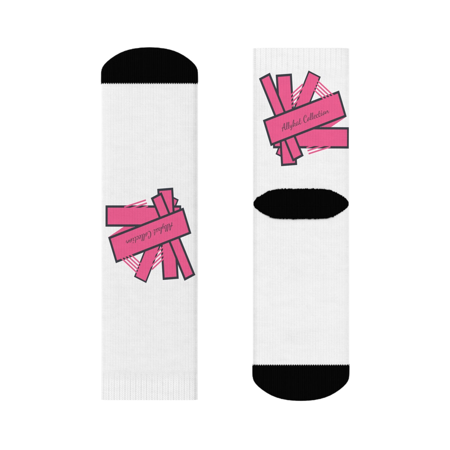 Stylish Crew Socks with Pink Ribbon Design - Perfect for Gifting & Everyday Use