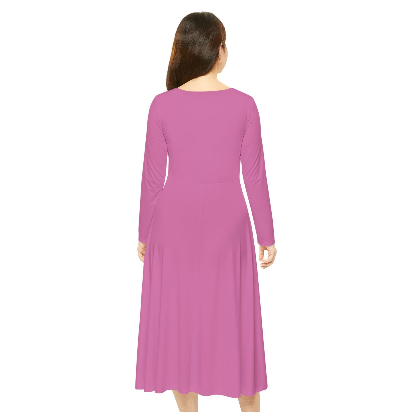 Pink Long Sleeve Dance Dress for Women – Perfect for Performances and Special Occasions