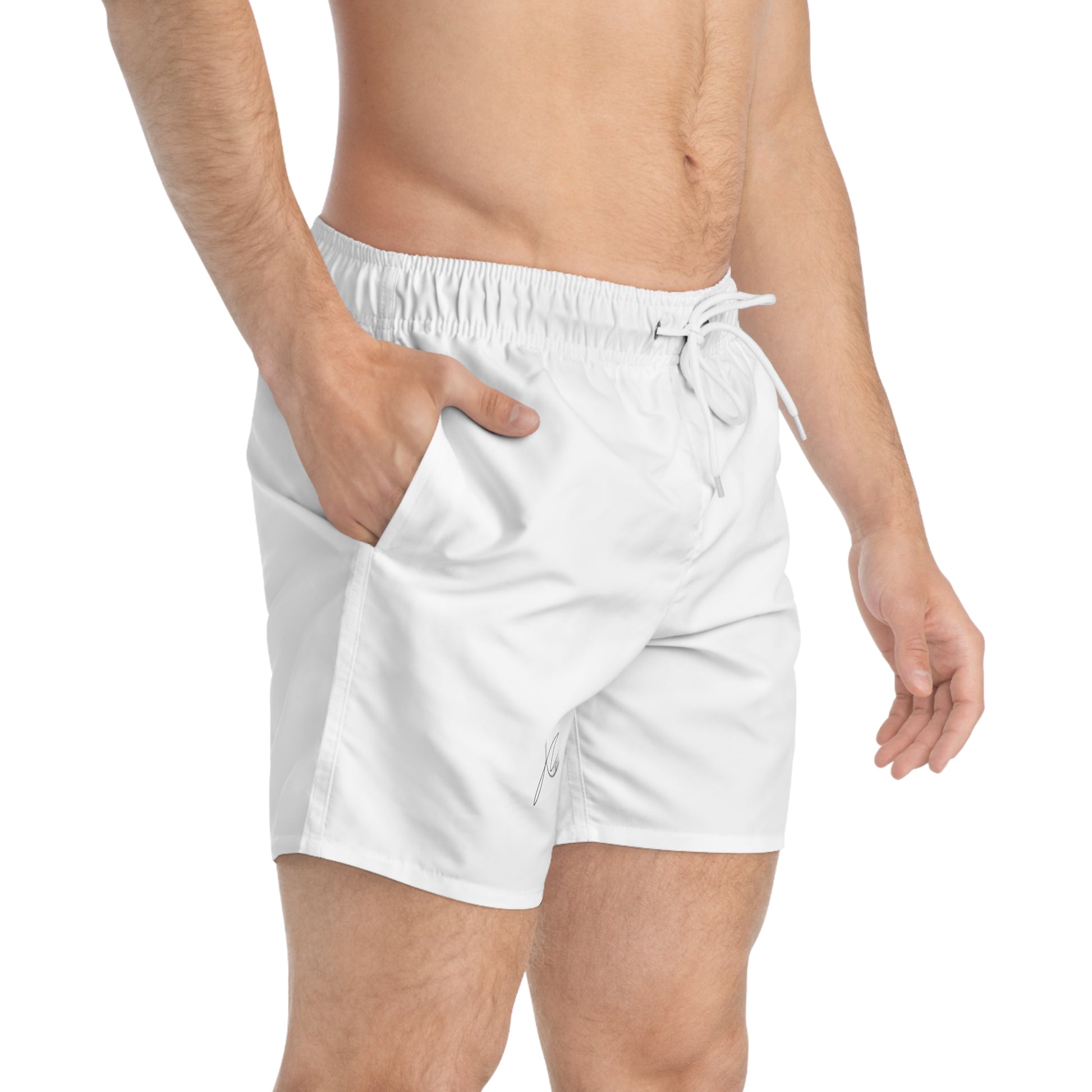Stylish White Swim Trunks for Beach Days