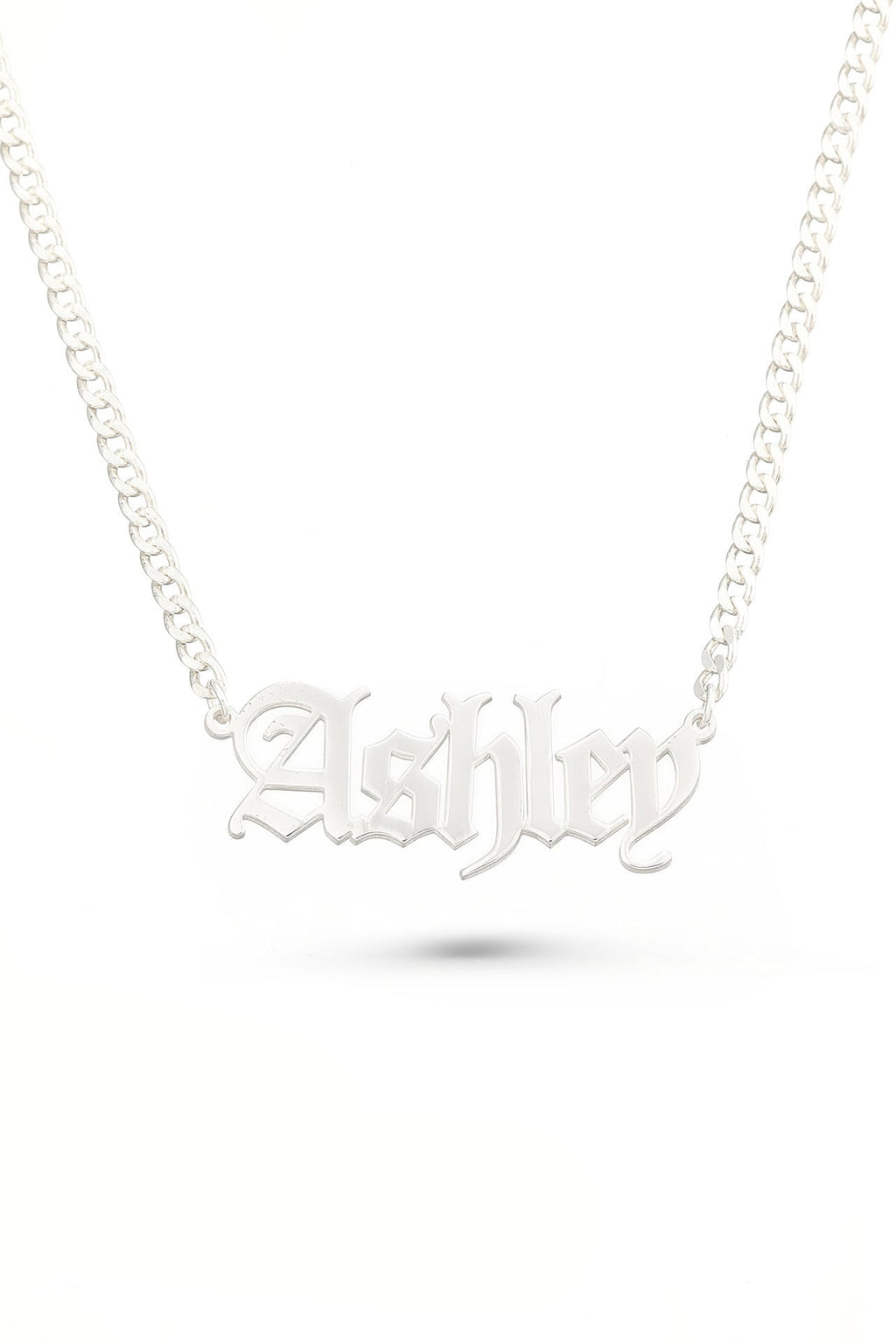 Custom Gothic Name Necklace with Bold Chain
