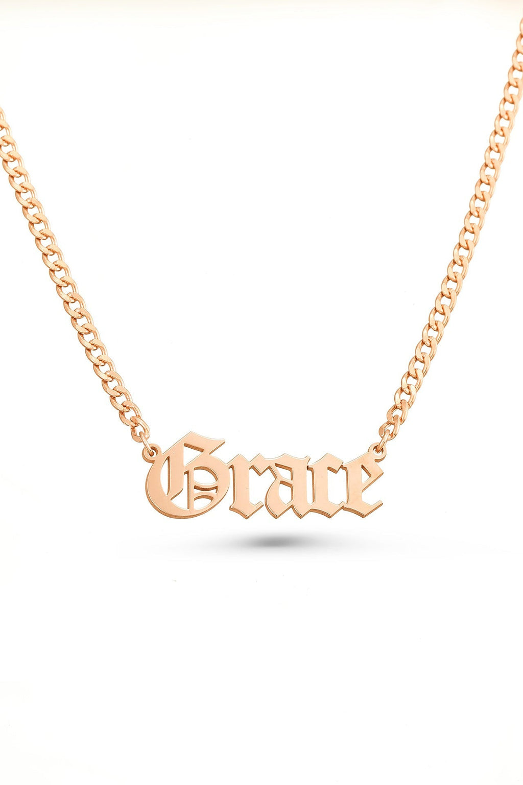 Custom Gothic Name Necklace with Bold Chain